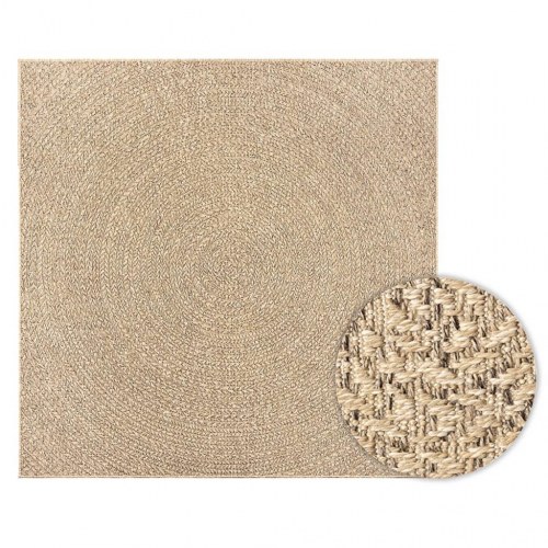 Gulvtæppe ZIZUR 240x240 cm jute-look indendørs og udendørs