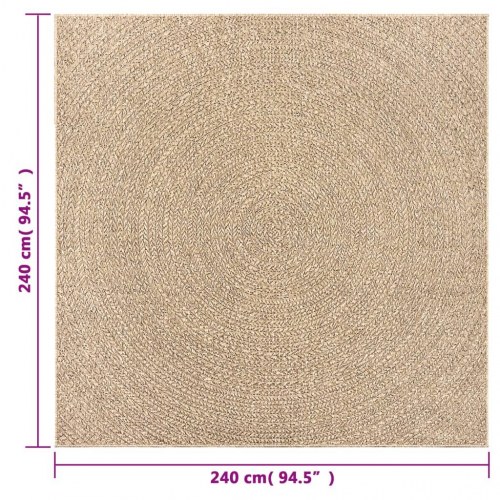 Gulvtæppe ZIZUR 240x240 cm jute-look indendørs og udendørs