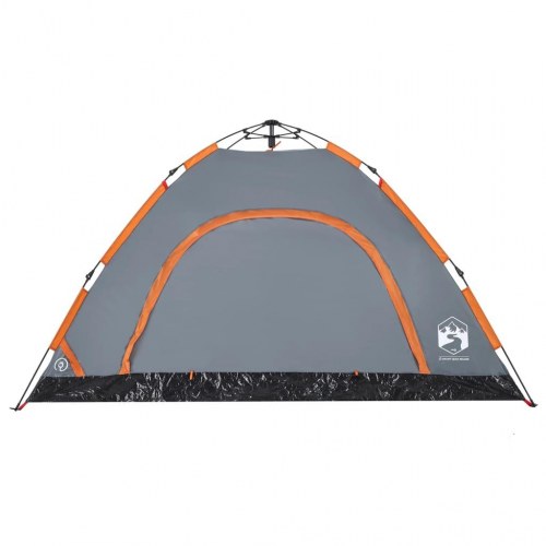 4-personers campingtelt med quick-release - grå og orange