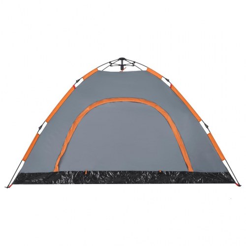 4-personers campingtelt med quick-release - grå og orange
