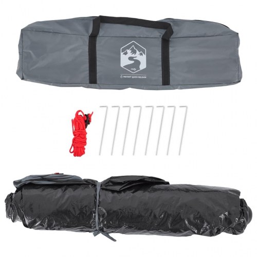 4-personers campingtelt med quick-release - grå og orange