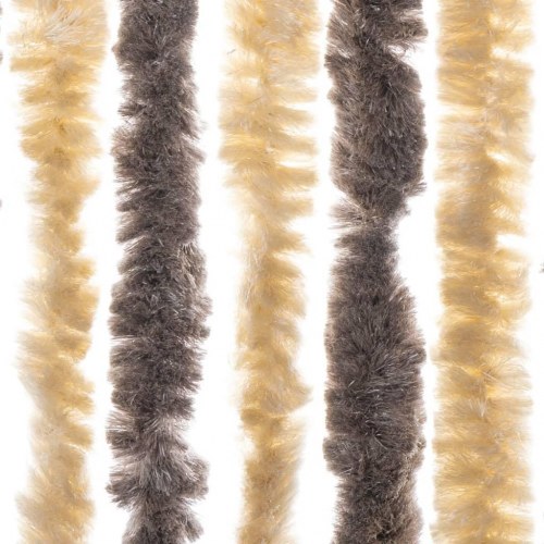 Flueforhæng 118×220 cm i chenille - mørkebrun og beige