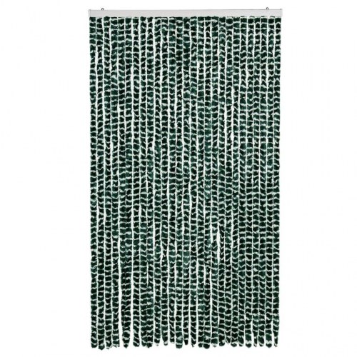 Flueforhæng 118×220 cm i chenille - grøn/hvid dørgardin