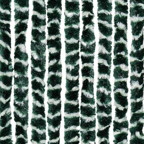 Flueforhæng 118×220 cm i chenille - grøn/hvid dørgardin
