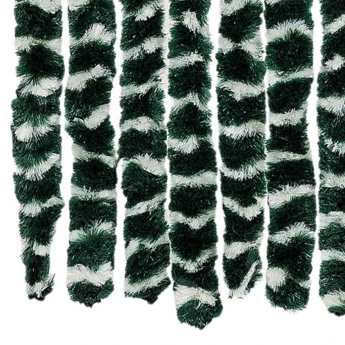 Flueforhæng 118×220 cm i chenille - grøn/hvid dørgardin