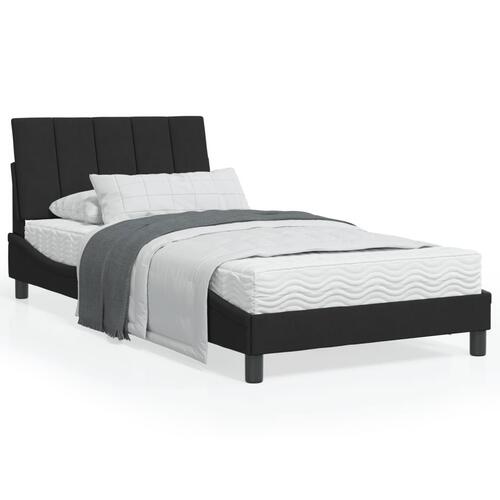 Seng med madras 100x200 cm velour sort