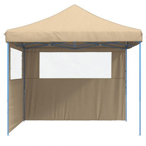 Pop up-festtelt med 2 sidevægge - foldbart, beige