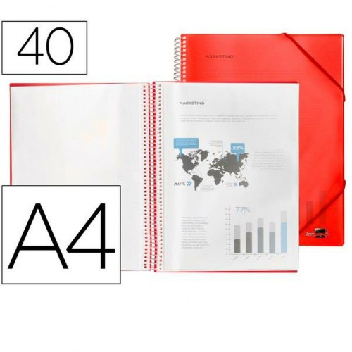 Rød A4 mappe med elastik - Liderpapel EC14
