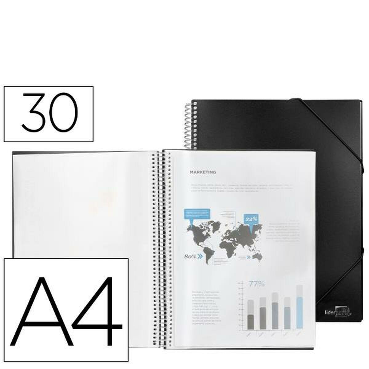 Liderpapel EC31 mappe med elastik, sort, A4