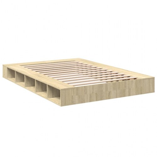Sengeramme 150 x 200 cm med opbevaring - sonoma-eg