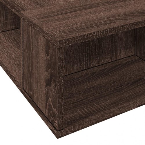Sengestel 135x190 cm konstrueret træ brun eg