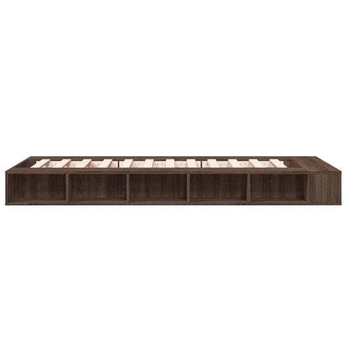 Sengeramme 100x200 cm konstrueret træ brun egetræsfarve