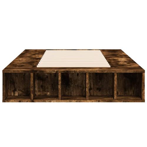 Sengeramme 100x200 cm konstrueret træ røget egetræsfarve