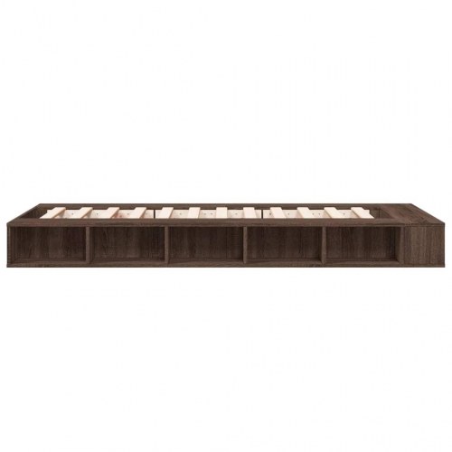 Sengeramme 90 x 200 cm med opbevaring - brun egetræsfarve