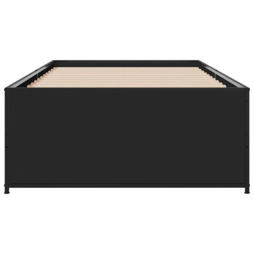 Sengeramme 90x200 cm konstrueret træ og metal sort