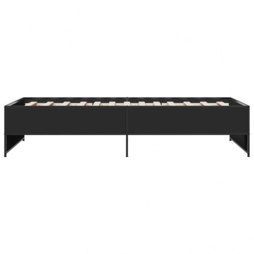 Sengeramme 90x200 cm konstrueret træ og metal sort