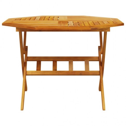 Foldbart havebord Ø110 × 75 cm i massivt akacietræ - rund terrassebord