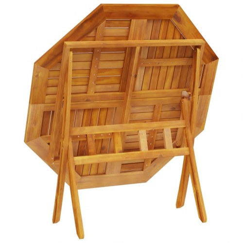 Foldbart havebord Ø110 × 75 cm i massivt akacietræ - rund terrassebord