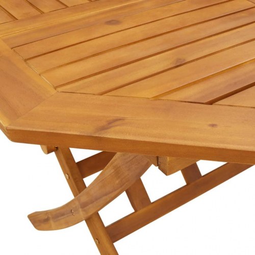 Foldbart havebord Ø110 × 75 cm i massivt akacietræ - rund terrassebord