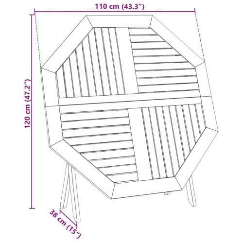 Foldbart havebord Ø110 × 75 cm i massivt akacietræ - rund terrassebord
