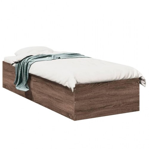 Sengeramme 75x190 cm uden madras - brun egetræ