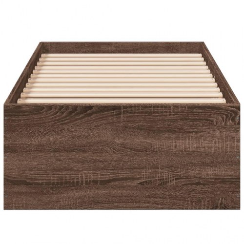 Sengeramme 75x190 cm uden madras - brun egetræ