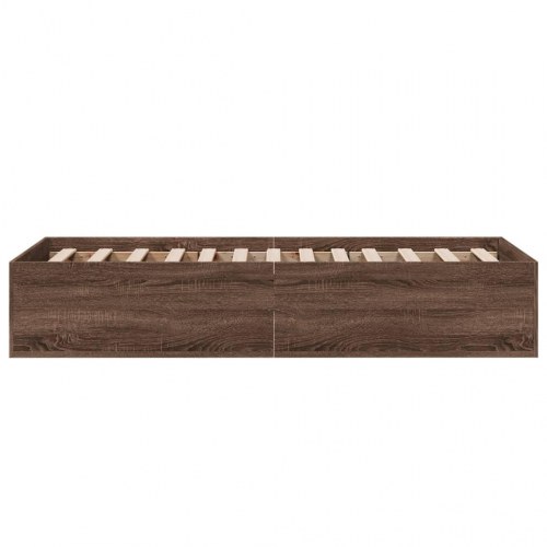Sengeramme 75x190 cm uden madras - brun egetræ