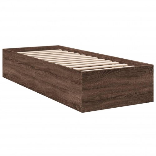 Sengeramme 75x190 cm uden madras - brun egetræ