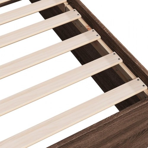 Sengeramme 75x190 cm uden madras - brun egetræ