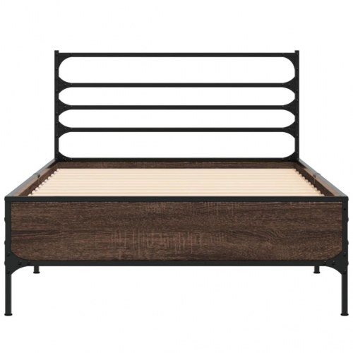 Sengeramme 75 x 190 cm - brun egetræ