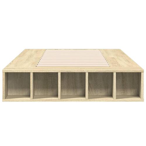 Sengeramme 100x200 cm konstrueret træ sonoma-eg