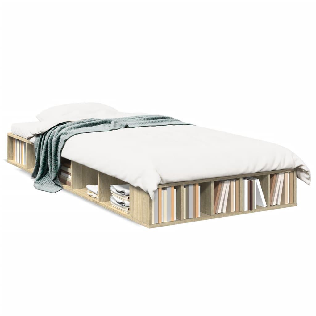 Sengeramme 75x190 cm konstrueret træ sonoma-eg