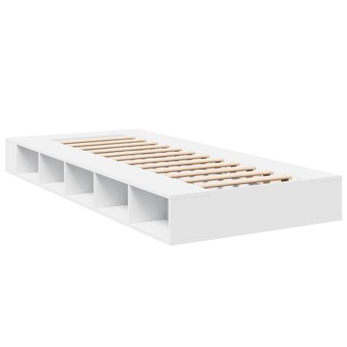 Sengeramme 75x190 cm konstrueret træ hvid