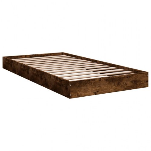 Sengeramme 100x200 cm uden madras konstrueret træ røget eg