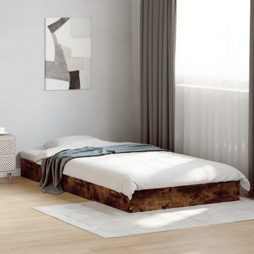 Sengeramme 100x200 cm uden madras konstrueret træ røget eg