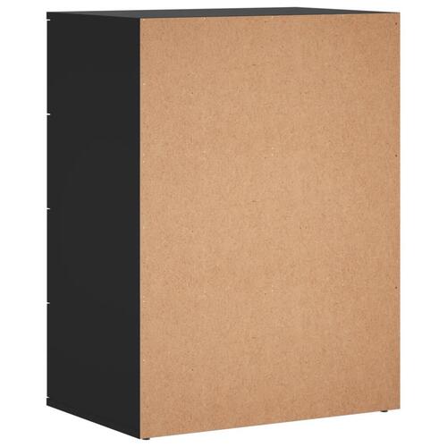 Kommoder 2 stk. 60x39x80 cm konstrueret træ sort