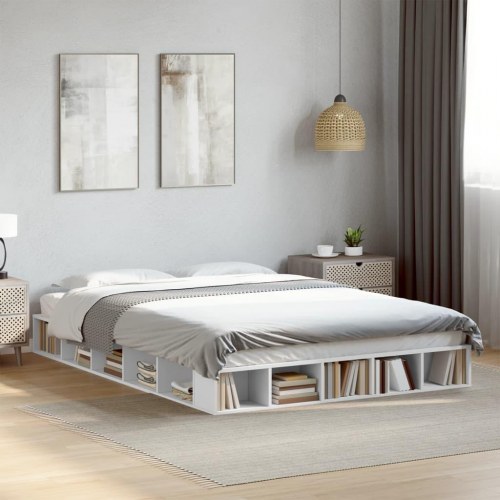 Sengestel 160 x 200 cm med opbevaringsrum - hvid