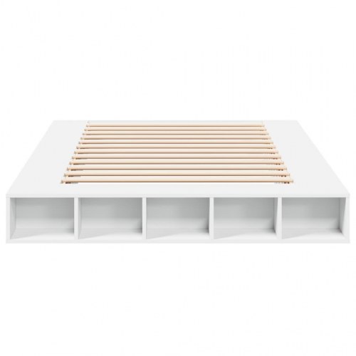 Sengestel 160 x 200 cm med opbevaringsrum - hvid