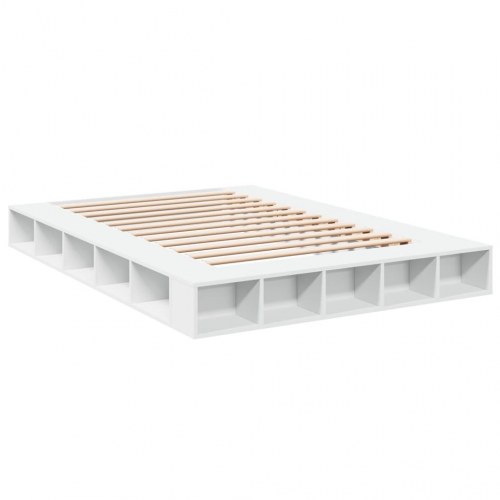 Sengestel 140 x 200 cm med opbevaring - hvid