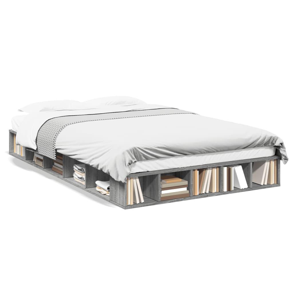 Sengestel Konstrueret Træ - Grå sonoma-eg / 140 x 190 cm