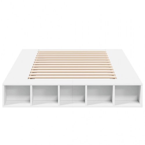 Sengestel 135 x 190 cm med opbevaring - hvid