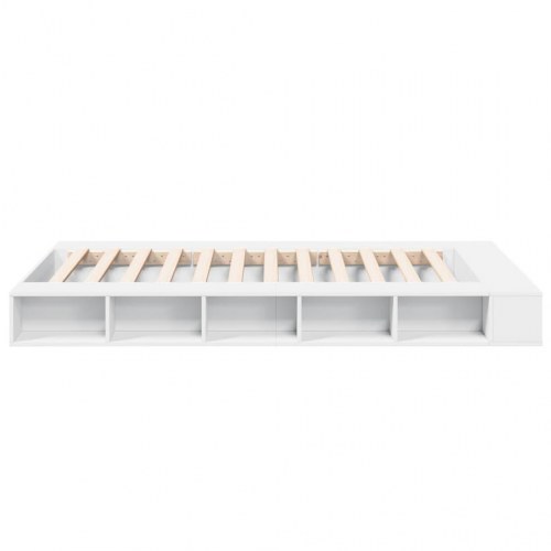 Sengestel 135 x 190 cm med opbevaring - hvid