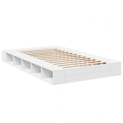 Sengestel 135 x 190 cm med opbevaring - hvid