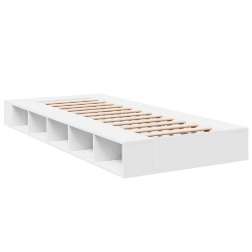 Sengeramme 90 x 190 cm med opbevaring - hvid