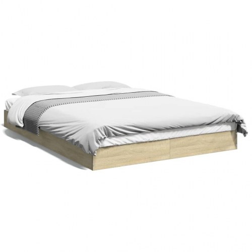 Sengeramme 120x200 cm uden madras konstrueret træ sonoma-eg