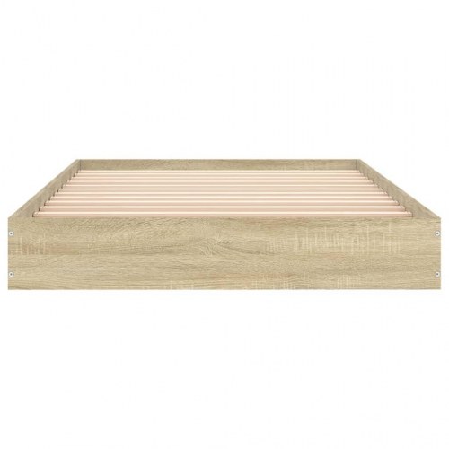 Sengeramme 100x200 cm - konstrueret træ i sonoma-eg, inkl. lameller