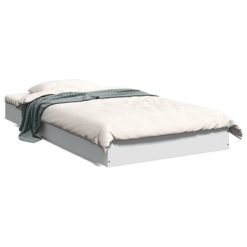 Sengeramme 90 x 190 cm i konstrueret træ - hvid