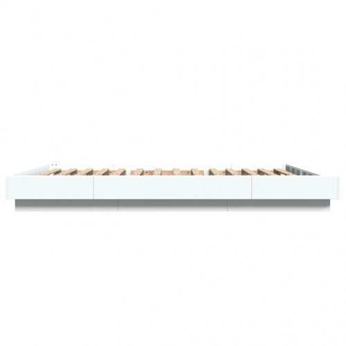 Sengeramme med LED-lys 140 x 190 cm - hvid