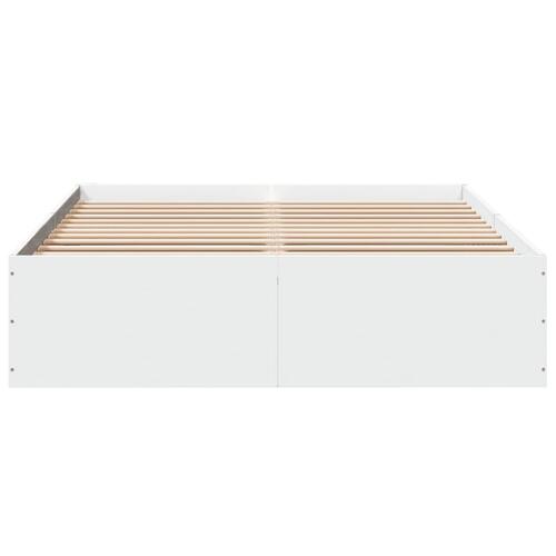 Sengestel 135x190 cm konstrueret træ hvid