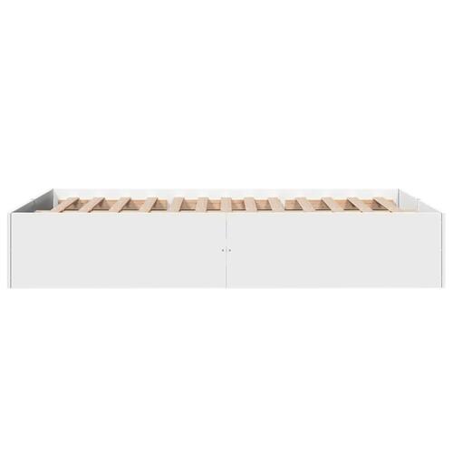 Sengestel 135x190 cm konstrueret træ hvid